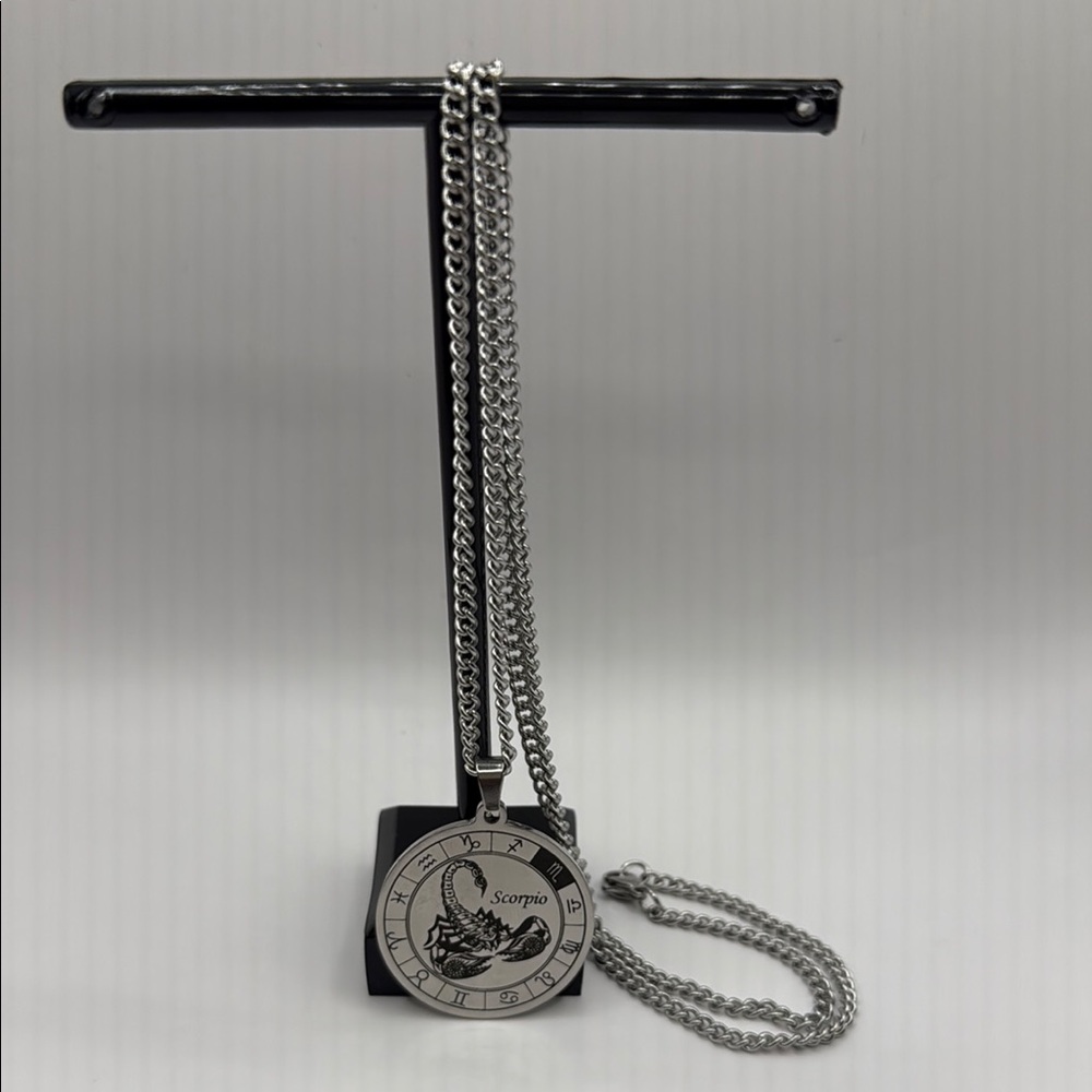 Silvertone Scorpio Pendant Necklace